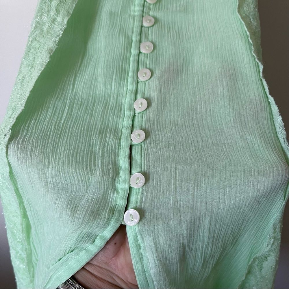 Free People Green Sweet Sea Lace Maxi Dress Size Large NWOT - Picture 7 of 10